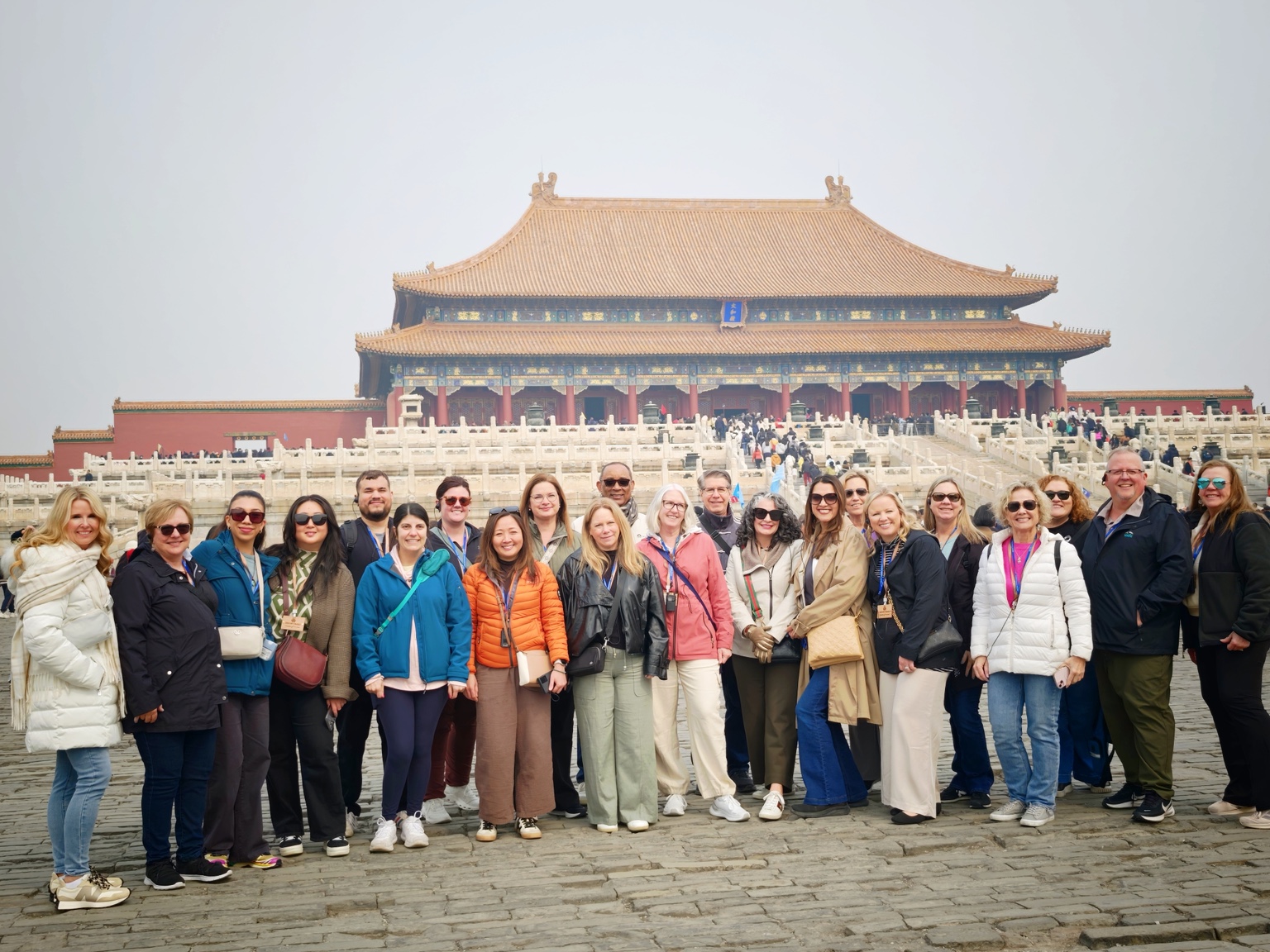 Steve with a travel group outside the Forbidden City